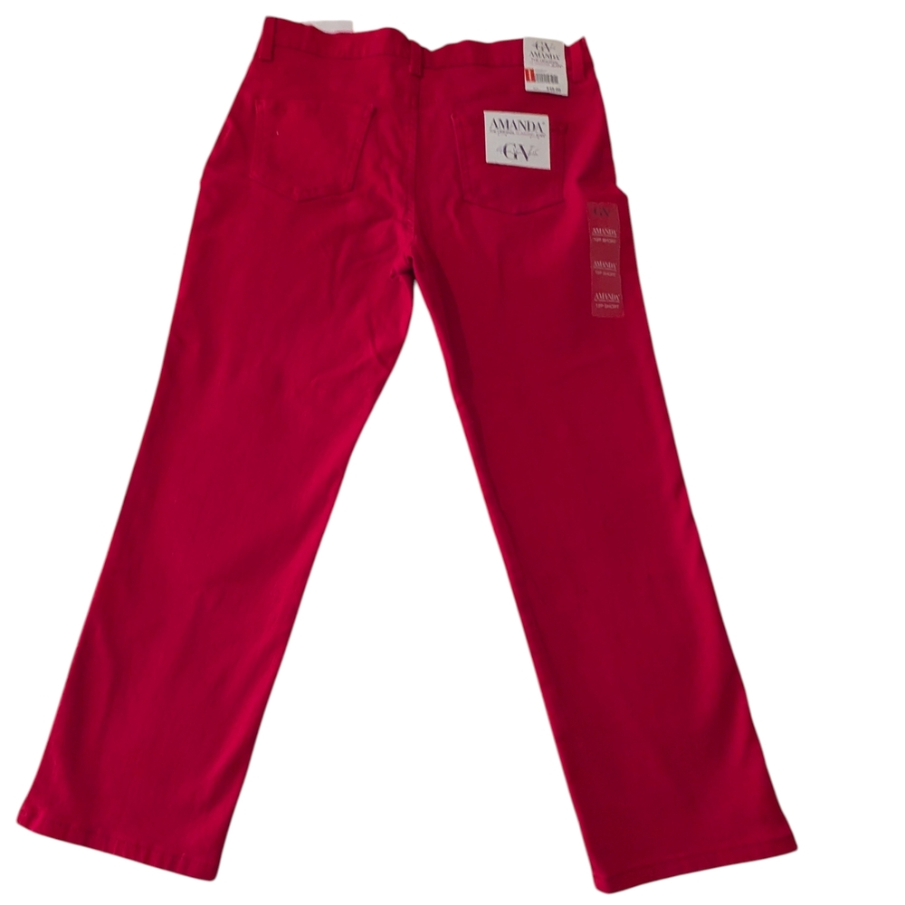 Gloria Vanderbilt Amanda Red Slimming Jeans Pants 12P Short Cotton Blend 5Pocket - Picture 7 of 7